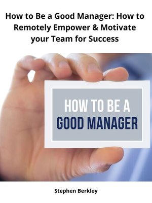 cover image of How to Be a Good Manager